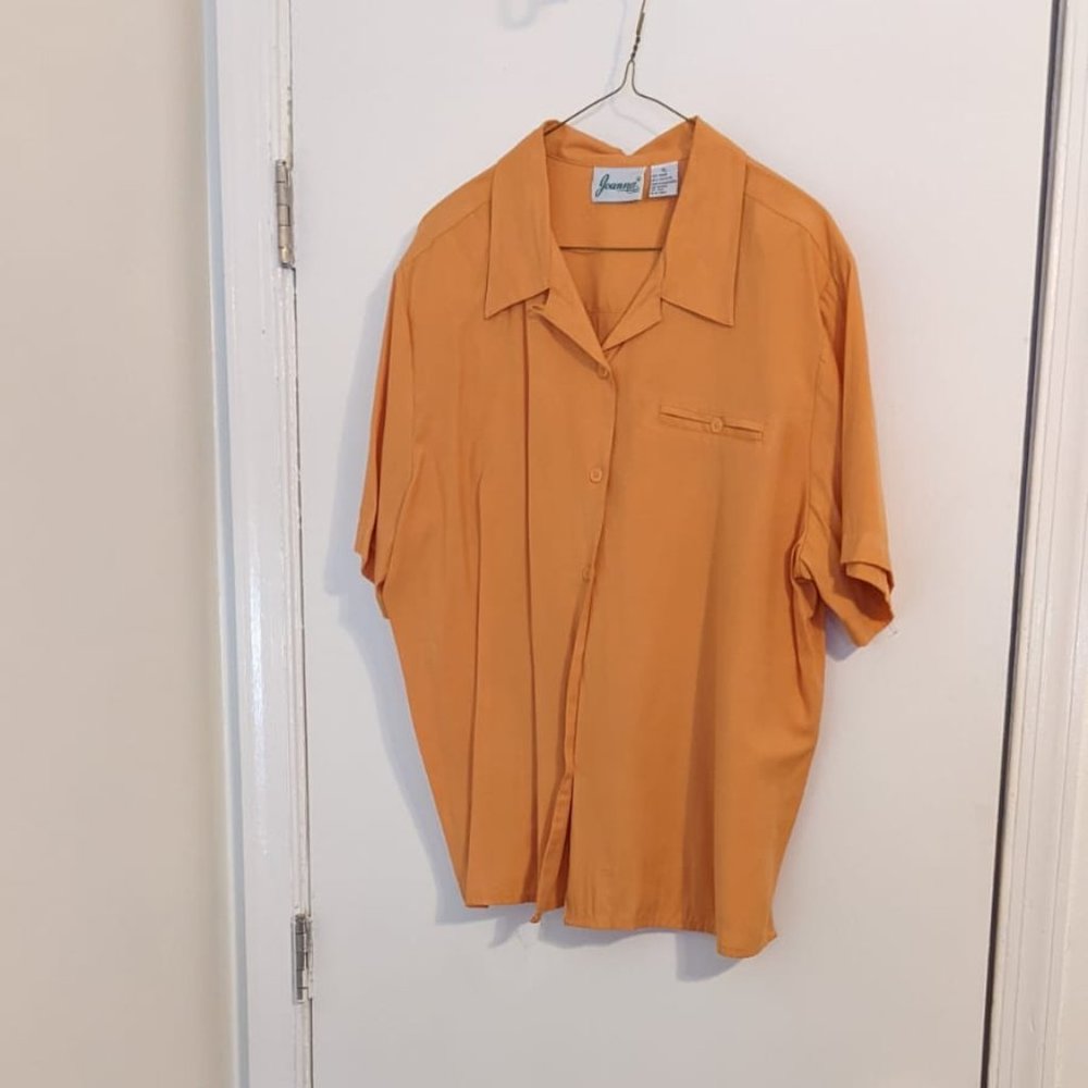 Joanna XL Pumpkin Buttoned Blouse